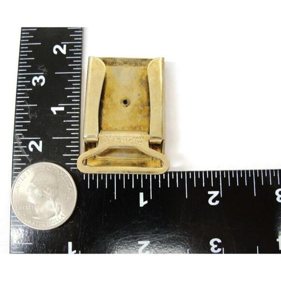 "B" Initial Signed Pioneer Vintage Belt Buckle Gold Tone MOP Small 1"x2" - Picture 7 of 10